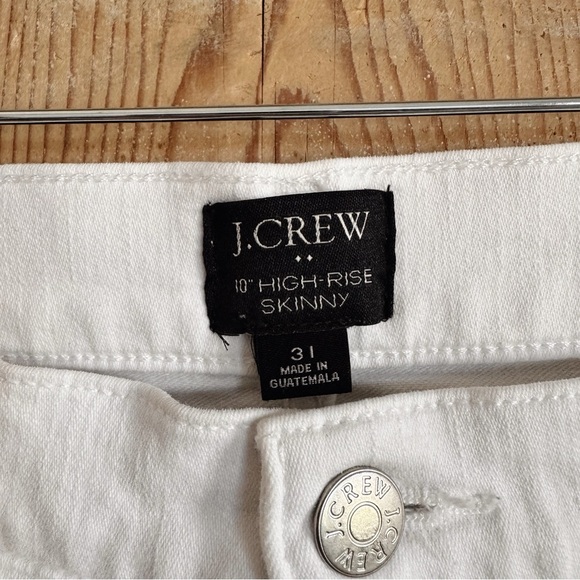Sz 31 J. Crew White Denim 10” High-Rise Cotton Skinny Jeans EUC - Picture 3 of 4